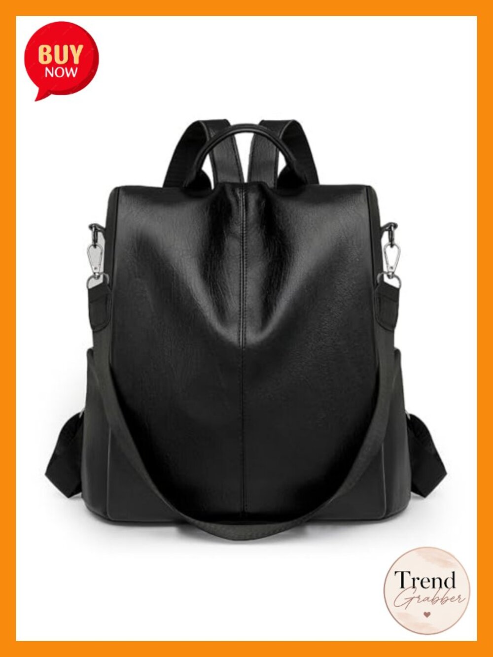 Women's PU Leather Anti-theft Travel Backpack Purse - 3-Way Convertible Handbag